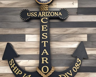 Personalized Navy Anchor Door Decoration: Graduation, Bootcamp, PIR Gift