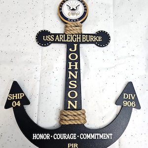 Personalize Navy Anchor/Graduation PIR Door Anchor Decoration/Navy /Bootcamp/Navy Graduation Gift/Pass In Review/Honor,Courage,Commitment 2 image 4