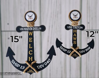 Personalize Navy Anchor/  Graduation PIR Door Anchor Decoration/ Navy /Bootcamp /PIR Sailor Gift /Navy Graduation Gift/Gold/Pass In Review/