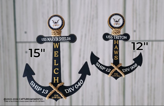 Personalize Navy Anchor/ Graduation PIR Door Anchor Decoration