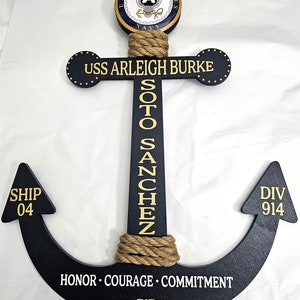 Personalize Navy Anchor/Graduation PIR Door Anchor Decoration/Navy /Bootcamp/Navy Graduation Gift/Pass In Review/Honor,Courage,Commitment 2 image 7