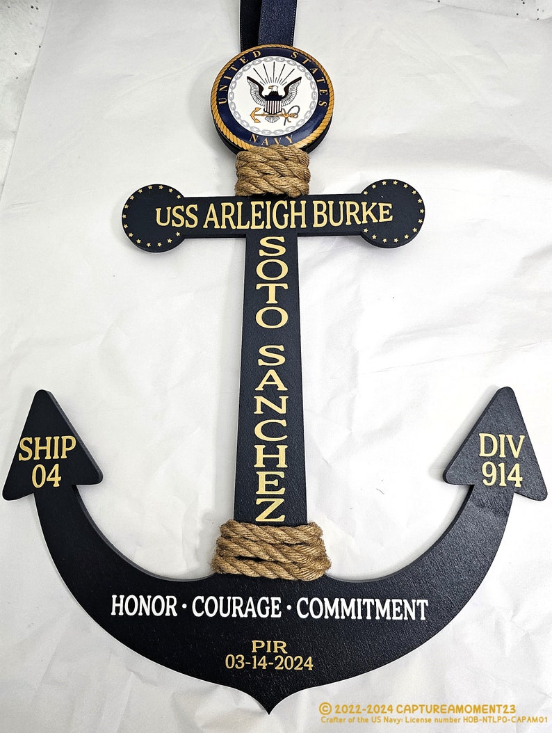 Personalize Navy Anchor/Graduation PIR Door Anchor Decoration/Navy /Bootcamp/Navy Graduation Gift/Pass In Review/Honor,Courage,Commitment 2 image 7