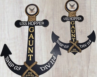 Personalize Navy Anchor/  Graduation PIR Door Anchor Decoration/ Navy /Bootcamp /PIR Sailor Gift /Navy Graduation Gift/Gold/Pass In Review/