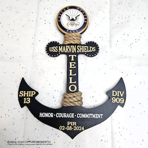 Personalize Navy Anchor/Graduation PIR Door Anchor Decoration/Navy /Bootcamp/Navy Graduation Gift/Pass In Review/Honor,Courage,Commitment 2 image 8