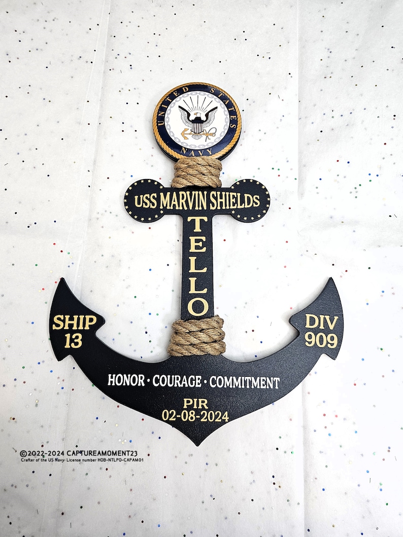 Personalize Navy Anchor/Graduation PIR Door Anchor Decoration/Navy /Bootcamp/Navy Graduation Gift/Pass In Review/Honor,Courage,Commitment 2 image 8