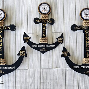 Personalize Navy Anchor/Graduation PIR Door Anchor Decoration/Navy /Bootcamp/Navy Graduation Gift/Pass In Review/Honor,Courage,Commitment 2 image 1