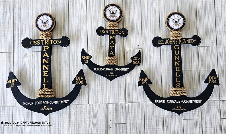 Personalize Navy Anchor/Graduation PIR Door Anchor Decoration/Navy /Bootcamp/Navy Graduation Gift/Pass In Review/Honor,Courage,Commitment 2 image 1