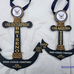 Personalize Navy Anchor/Graduation PIR Door Anchor Decoration/Navy /Bootcamp/Navy Graduation Gift/Pass In Review/Honor,Courage,Commitment 2 image 3