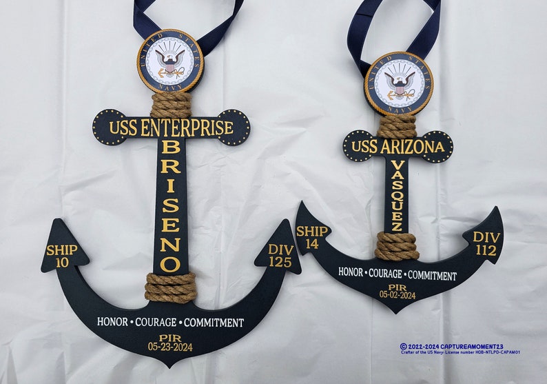 Personalize Navy Anchor/Graduation PIR Door Anchor Decoration/Navy /Bootcamp/Navy Graduation Gift/Pass In Review/Honor,Courage,Commitment 2 image 3