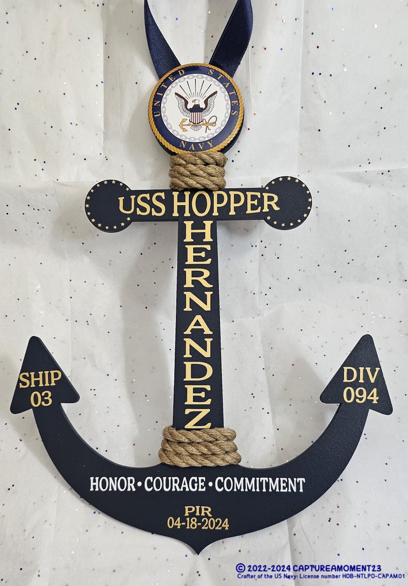 Personalize Navy Anchor/Graduation PIR Door Anchor Decoration/Navy /Bootcamp/Navy Graduation Gift/Pass In Review/Honor,Courage,Commitment 2 image 10