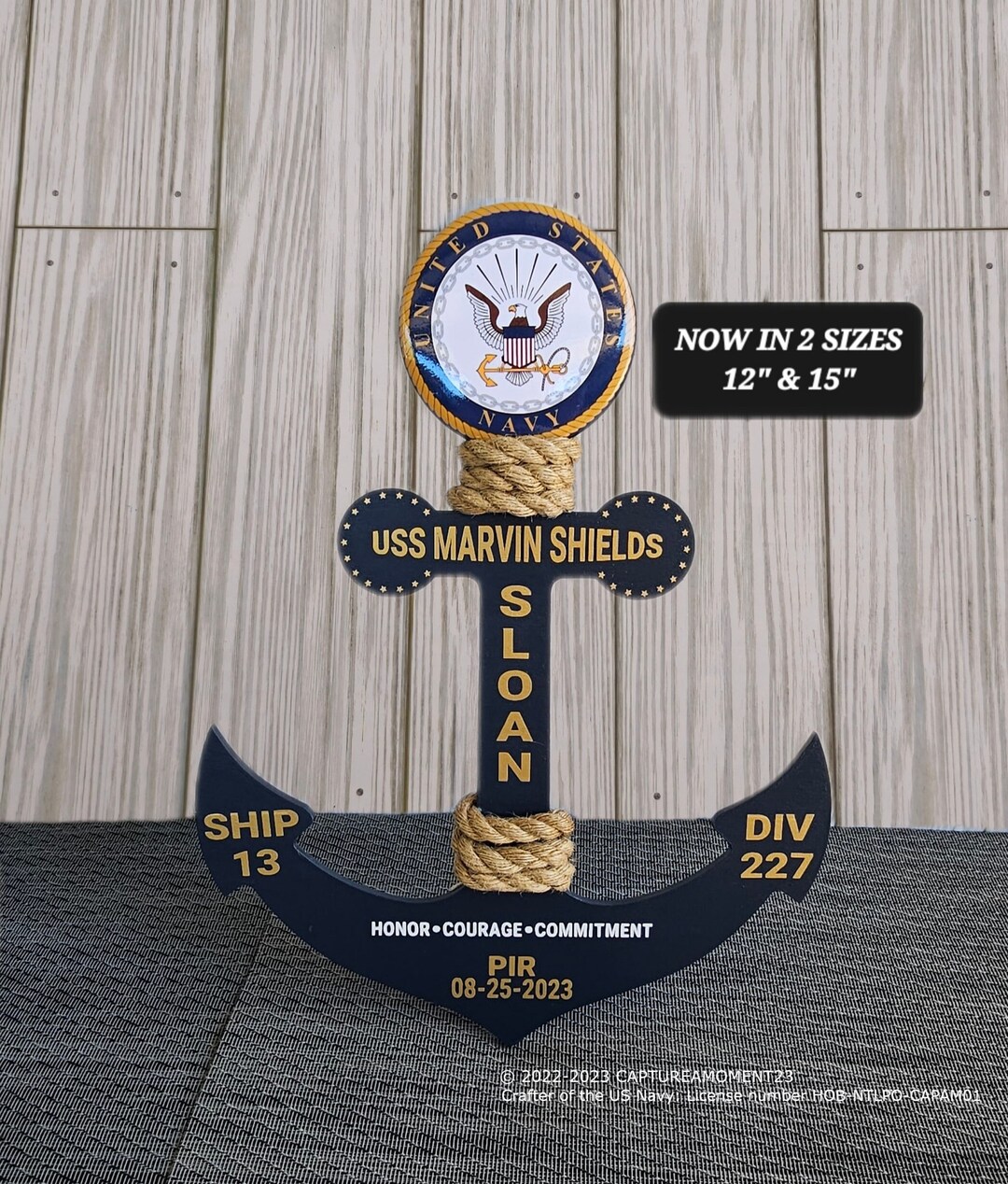 Personalize Navy Anchor/graduation PIR Door Anchor Decoration/navy /bootcamp/navy Graduation