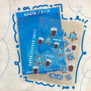 Kaeya Waterproof Transparent Sticker Sheet - Genshin Impact Series