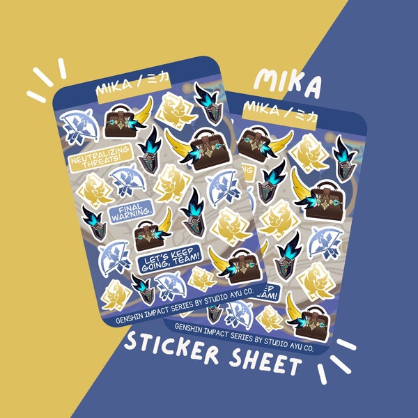 Mika Waterproof Matte Sticker Sheet - Genshin Impact Series