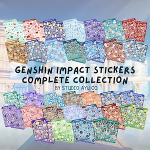 Genshin Impact Waterproof Matte Sticker Sheet Full Collection - Genshin Impact Series