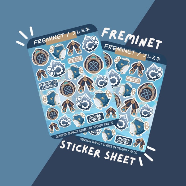 Freminet Waterproof Matte Sticker Sheet - Genshin Impact Series