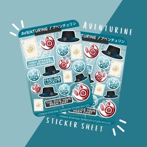 Aventurine Waterproof Matte Sticker Sheet - Honkai Star Rail Series