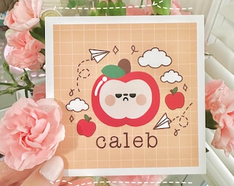 Tarjeta postal impresa de la mascota Caleb: Amor y espacio profundo