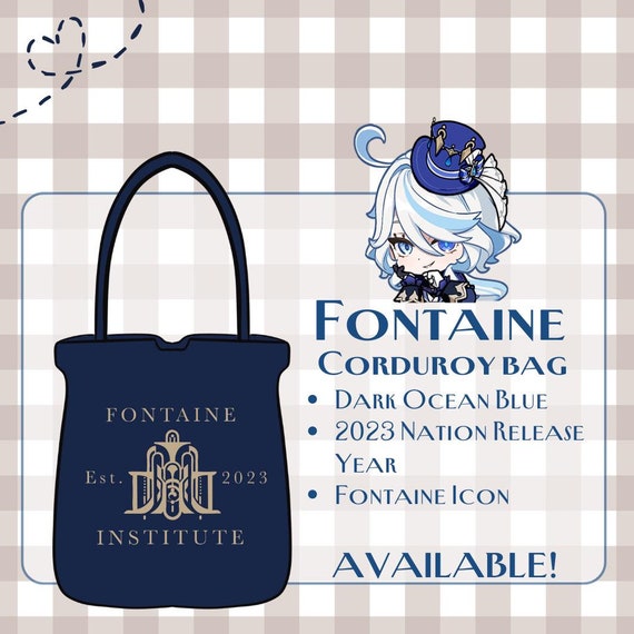 Fontaine Corduroy Tote Bag - Modern AU Genshin Impact Series