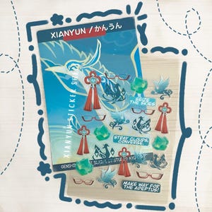 Xianyun Waterproof Transparent Sticker Sheet - Genshin Impact Series