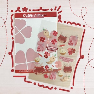 Hoja de pegatinas mate impermeables de Klee - Serie Genshin Impact