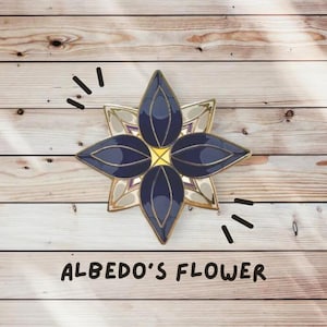 Pin esmaltado de pétalos de flor de Albedo - Genshin Impact