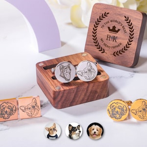 Custom Cuff Links -Pet Portrait Cufflinks -Memorial Cuff Links -Groom Gift from Bride on Wedding Day - Personalized Wedding Gift For Him