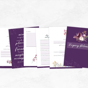Legacy Planner for Older Women | Printable Planner | Final Wishes | Gifts for Mom | Gifts for Grandma image 4