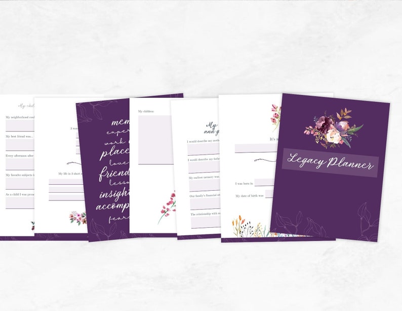 Legacy Planner for Older Women | Printable Planner | Final Wishes | Gifts for Mom | Gifts for Grandma image 4
