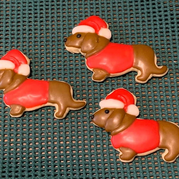 Homemade Dachshund Iced Sugar Cookies