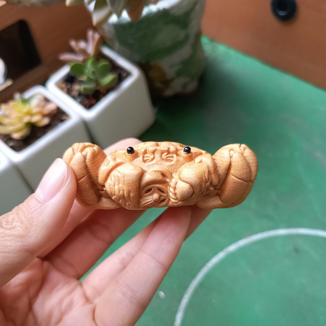 Massives Holz niedliche Krabbe minimalistische Wohnkultur Etsy.de