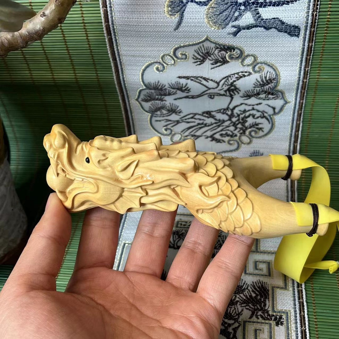 Solid Wooden Dragon Head Ornament, Minimalist Home Decor, Table Decor of Dragon Handicraft Home