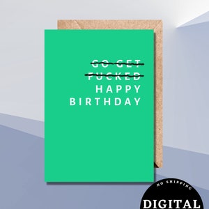 Carte d’anniversaire imprimable | Carte d’anniversaire imprimable amusante | Carte d’anniversaire téléchargeable | Carte d’anniversaire numérique | Se faire baiser