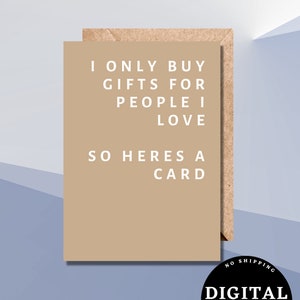 Cartão de aniversário para impressão.Cartão de aniversário engraçado para impressão.Cartão de aniversário para download.Cartão de aniversário digital.Download instantâneo.Sem amor.Somente cartão