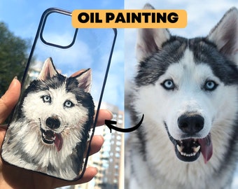 Personalized Pet Phone Case, Custom Pet Portrait Painting, Hand Drawn Dogs iPhone Case, Custom Photo Case, Dog Lover, Pet Gifts,