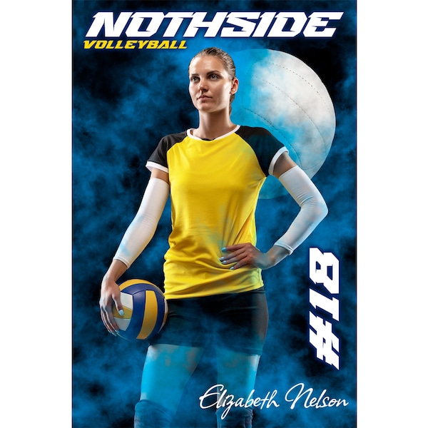 Volleyball Poster Senior Night Football Banner Photoshop Template Sports Beach Ball Digital Print Photography Backdrop Background Print