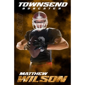 Football Digital Print Banner Senior Night Poster Football Sports Background Backdrop Photoshop Collage Template Memory Mate Competition