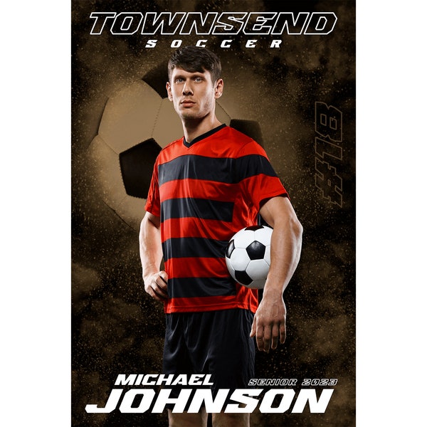 Senior Soccer Poster Template Digital Print Banner Soccer Photoshop Template Sports Collage Football Background Photography Backdrop Overlay