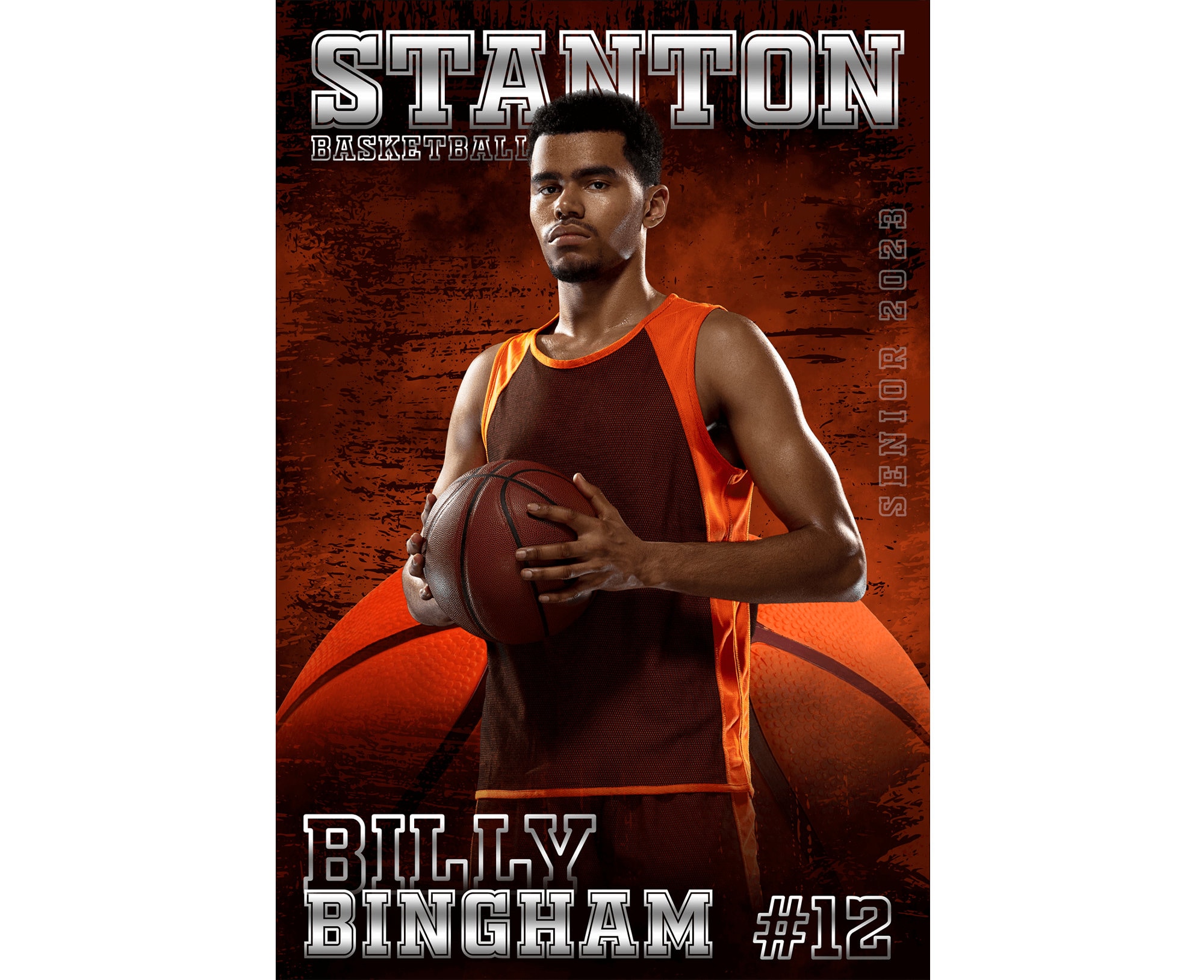 Basketball Poster Template Collage Digital Print Senior Night