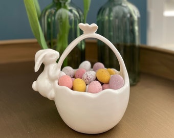 Ceramic bunny basket