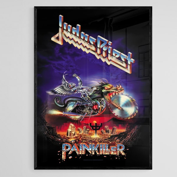 Cartel de Judas Priest, impresión de Judas Priest, decoración del hogar, decoración de la pared, cartel digital, cartel de música, cartel de Heavy Metal, arte de Judas Priest,