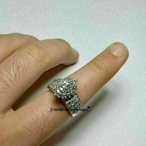 Vintage 2Ct Round Diamond 14k Yellow Gold Over Cluster Engagement Cocktail Ring Valentine Day Gift