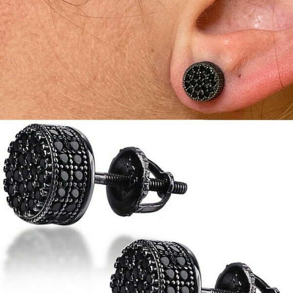 Lab Created Black Diamond Earrings Etsy