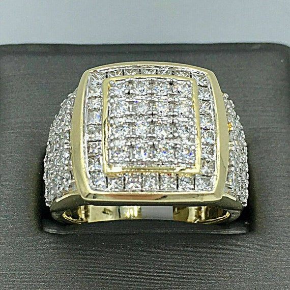 Men's Sterling Silver Diamond Wedding Band | Channel Set 5 Diamond Ring
