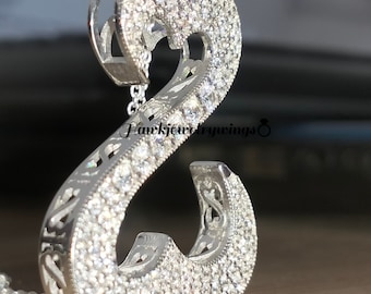 2Ct Round Cut Diamond Open Heart Pendant Necklace 18" 14k White Gold Over / Open Heart Pendant /Love Pendant/Valentine Day Special Gift