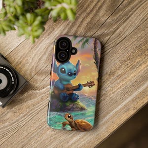 Cute Stitch Phone Case, Tropical Hawaii Aesthetic, Cartoon Character Cover, Gift for Disney Fans, Phone Accessories, Tough Cases
