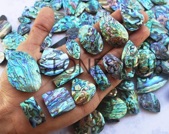 Natural Abalone Shell Loose Cabochons Lots, Multi Shape Cabochones For Jewellery Making, Cabochons For Wire Wrapping, Bulk Gemstone Lots