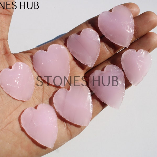Heart Shape Rose Quartz Cabochon Lots, Metaphysical Carving Gemstone, Rose Quartz Crystal Healing Stone, Rose Quartz For Jewelry Making