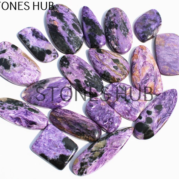 Natural Purple Charoite Loose Cabochons Lots, Multi Shape Cabochones For Jewellery Making, Cabochons For Wire Wrapping, Bulk Gemstone Lots