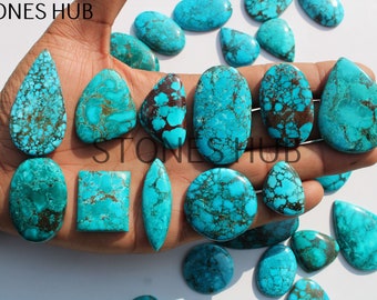 Lots de cabochons en vrac de turquoise naturelle, cabochons multi-formes pour la fabrication de bijoux, cabochons pour l'emballage de fil, lots de pierres précieuses en gros