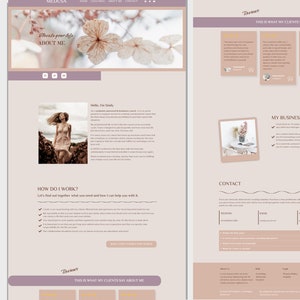 Feminine Website Template Wordpress coaching Theme Coach Feminine Website Design Nude Elementor Template Purple boho create website image 4